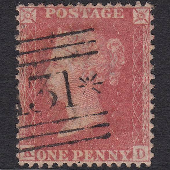GB QV 1857 1d (Plate 44) SG39-C10(3) KD FU Edinburgh 131 Well Centred