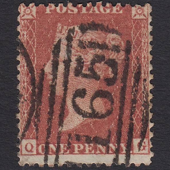 GB QV 1856 1d Red-brown (Plate 35) SG29-C8(1) QG FU Carlisle 165