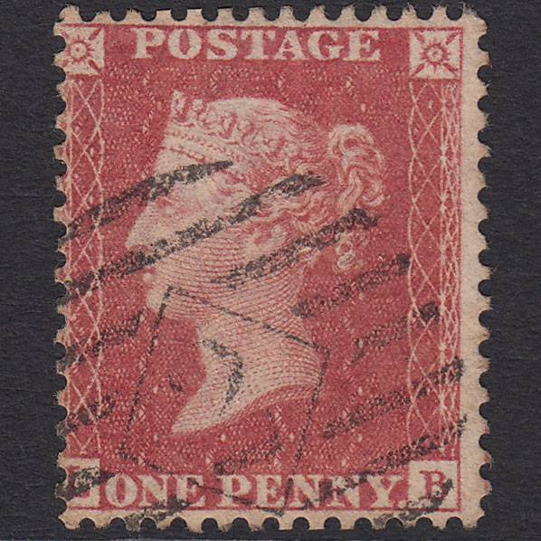 GB QV 1857 1d Rose-red (Plate 55) SG40-C10(1) LB FU Pearson Hill No.2