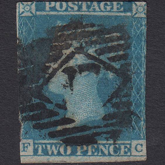 GB QV 1841 2d Blue (Plate 3) SG14-E1(2) FC PU London IS Cancel