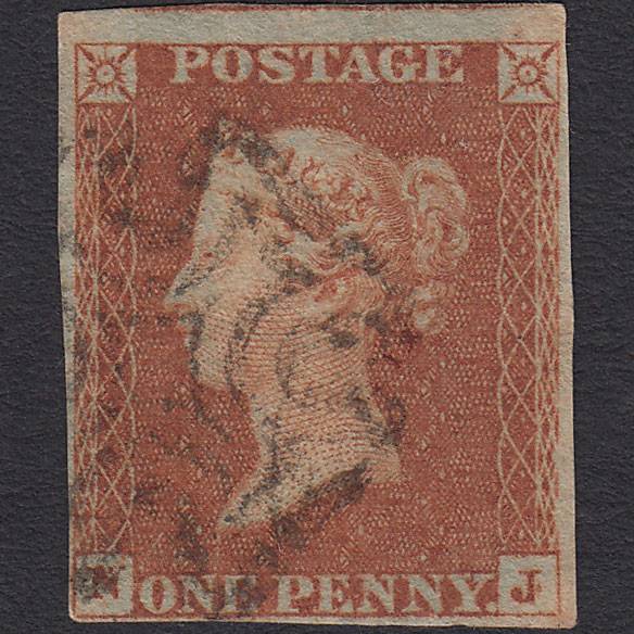 GB QV 1841 1d Red-brown (Plate 22) SG8-B1(1) NJ GU Missing Imprimatur 4M MX