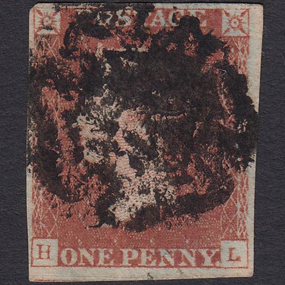 GB QV 1841 1d (Plate 22) SG8-B1(1) HL GU Missing Imprimatur 4 Margins MX