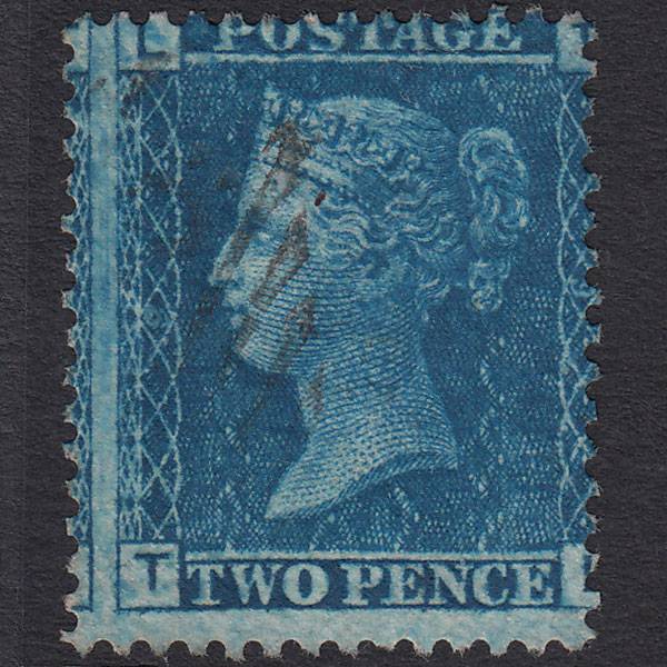 GB QV 1858 2d Blue (Plate 9) SG45-G2 TL VFU Light Cancel Large Misperf