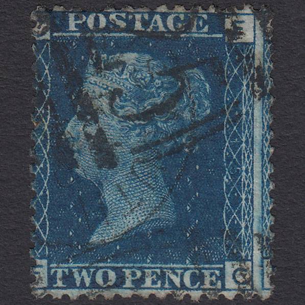 GB QV 1869 2d Blue (Plate 15) SG46-G3 FC GU Portsmouth 625 Misperf