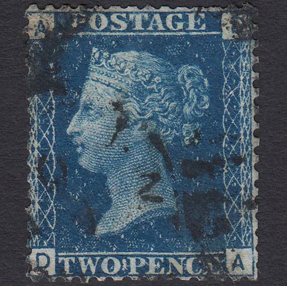 GB QV 1869 2d Blue (Plate 15) SG46-G3 DA GU London D&S Cancel
