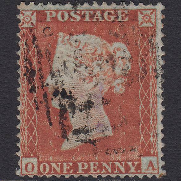GB QV 1854 1d Red-brown (Plate 157) SG17-C1(1) OA GU Tear
