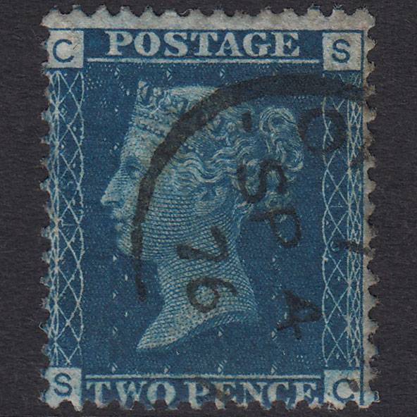GB QV 1869 2d Blue (Plate 15) SG46-G3 SC VFU CDS Cancel