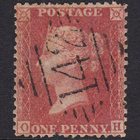GB QV 1857 1d Rose-Red Plate 27 SG40-C10(1) OH GU Clonmel 142