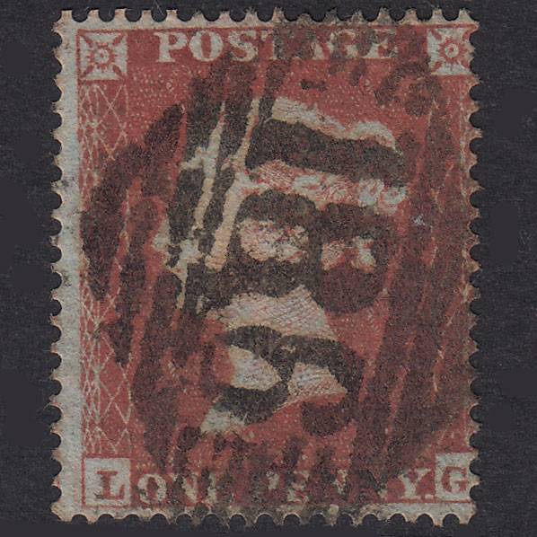 GB QV 1854 1d Red-Brown Plate 171 SG17-C1(1) LG GU Dublin 186