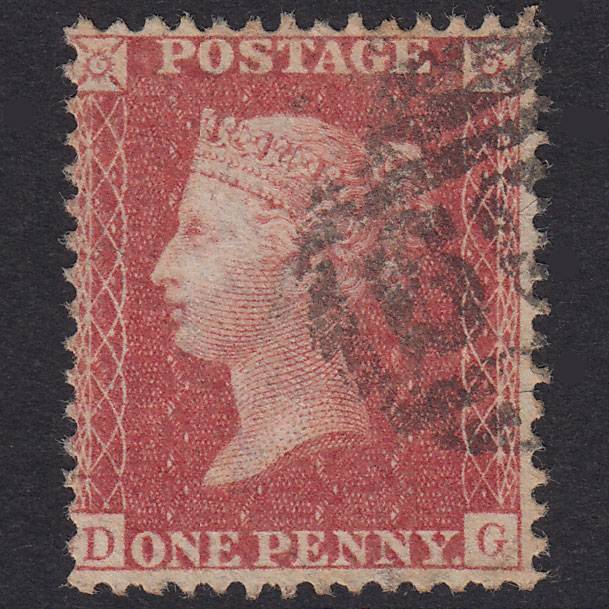 GB QV 1857 1d Rose-Red Plate 48 SG40-C10(1) DG GU