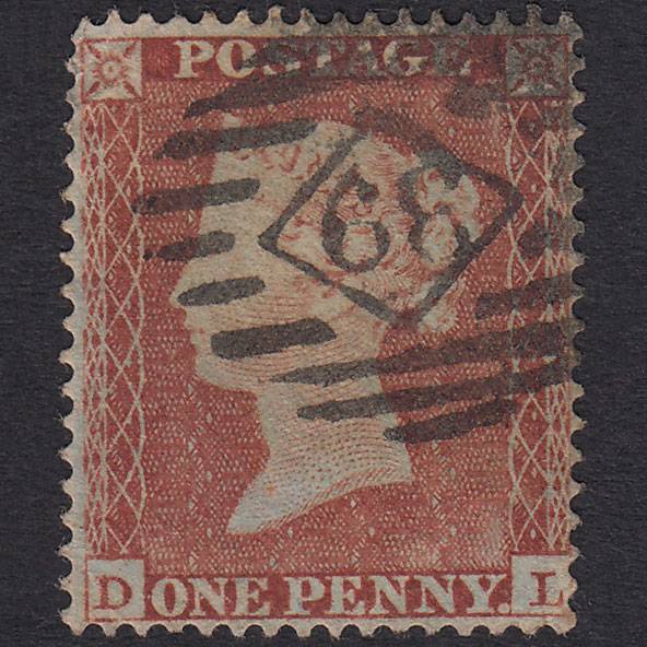 GB QV 1854 1d Plate 177 SG17-C1(1) DL GU London IS 39 Worn Impression