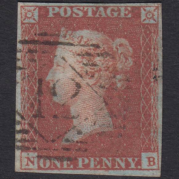 GB QV 1841 1d Red-Brown Plate 87 SG8-B1(1) NB GU 4 Margins London IS 12