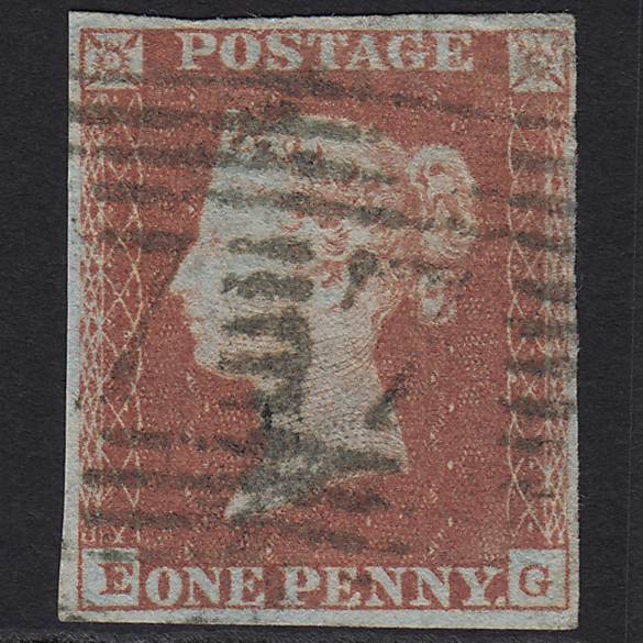 GB QV 1841 1d Red-brown (Plate 89) SG8-B1(1) EG GU in Scotland 4 Margins