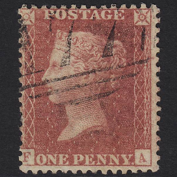 GB QV 1857 1d Rose-red (Plate 52) SG40-C10(1) FA FU Cheltenham 177