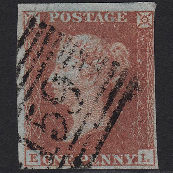 GB QV 1841 1d Red-brown (Plate 122) SG8-B1(1) EL FU Glasgow 159 4 Margins