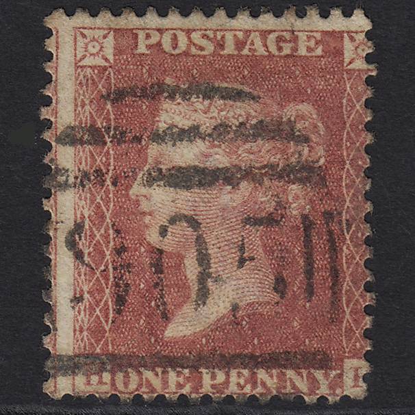 GB QV 1857 1d Rose-red SG40-C10(1) GU Wolverhampton 905 Misperf