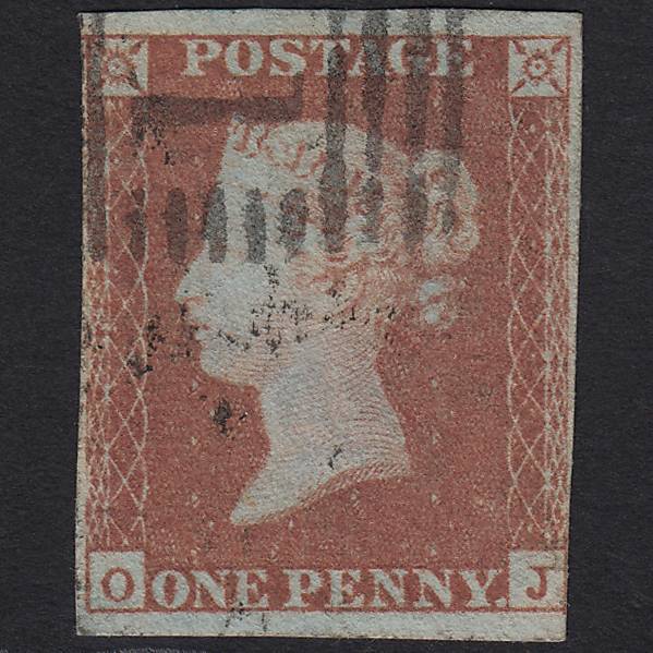 GB QV 1841 1d Red-brown (Plate 94) SG8-B1(1) OJ FU in Scotland nr 4 Margins