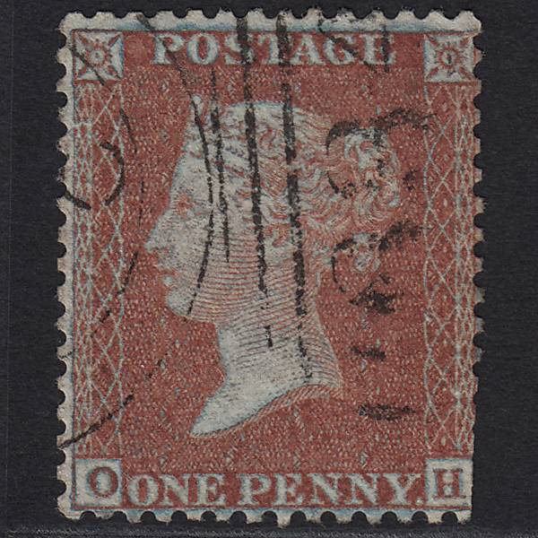 GB QV 1855 1d Red-brown (Plate 14) C6(1) OH GU Light Ramsgate Horizontal Duplex