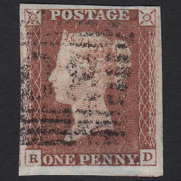 GB QV 1841 1d Red-brown (Plate 70) SG8-B1(1) RD VFU in Scotland 4M Imperf