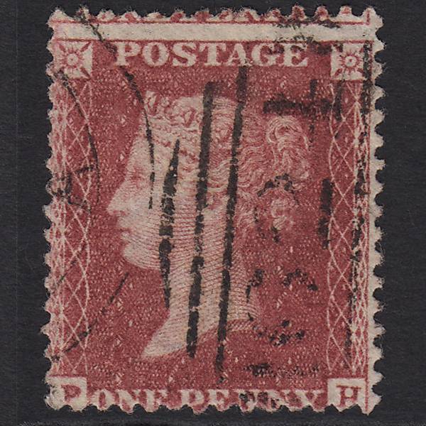 GB QV 1857 1d Rose-red (Plate 60) SG40-C10(1) PH FU Poole 624 Large Misperf