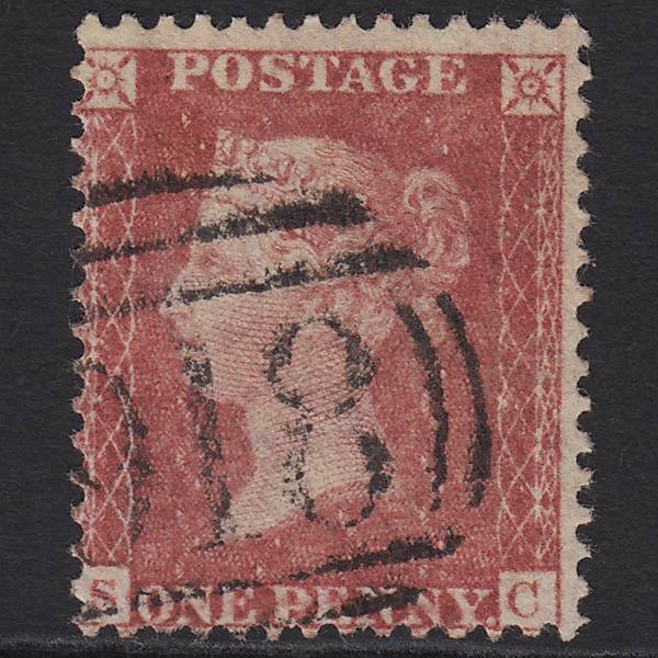 GB QV 1857 1d Rose-red (Plate 66) SG40-C10(1) SC FU Worcester 918