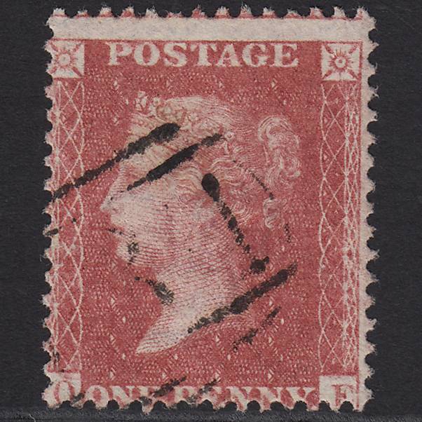 GB QV 1857 1d Rose-red (Plate 52) SG40-C10(1) OE FU Light Cancel Misperf