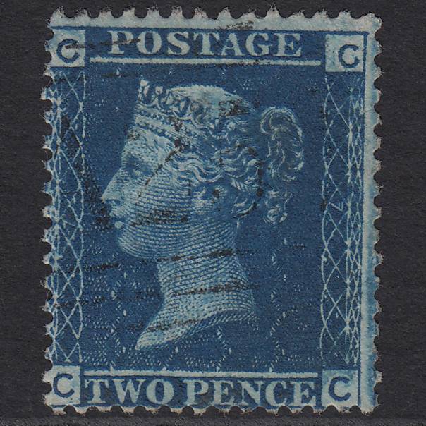 GB QV 1858 2d Blue (Plate 7) SG45-G2 CC FU Light Malta A25