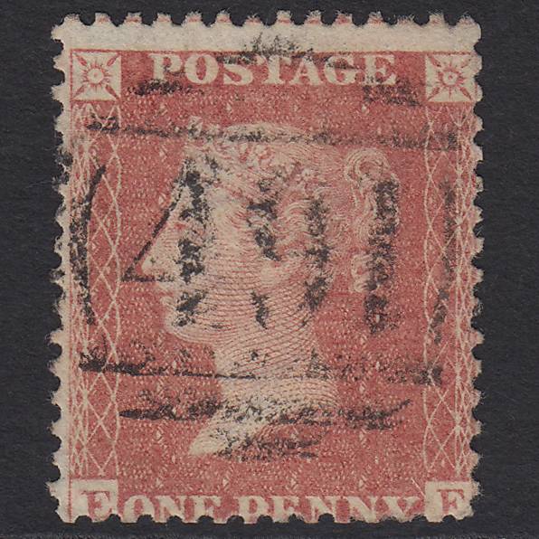 GB QV 1857 1d Pale Rose-red (Plate 52) SG39-C10(3) EF FU Macclesfield 491