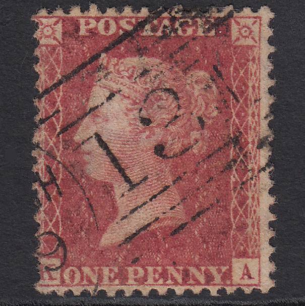 GB QV 1857 1d Rose-red (Plate 46) SG40-C10(1) KA FU Edinburgh 131