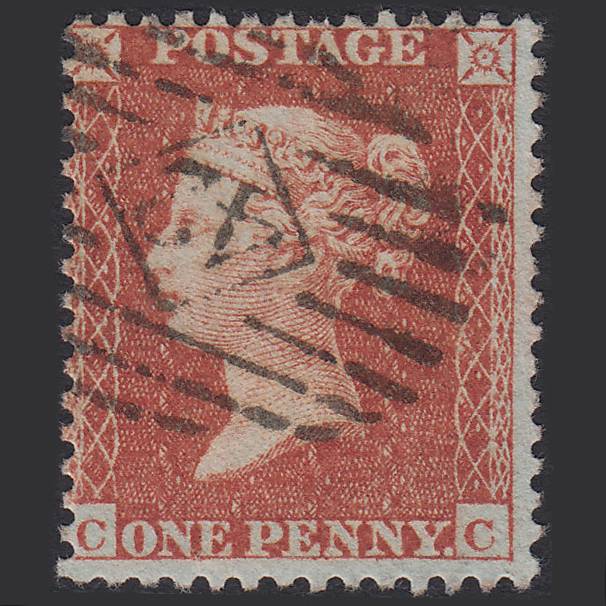 GB QV 1855 1d Red-brown (Plate 3) SG24-C3(1) CC FU London IS 42