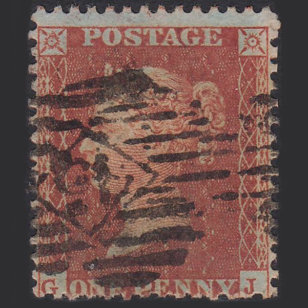 GB QV 1855 1d Red-brown (Plate 2) SG24-C3(1) GJ GU London IS 45
