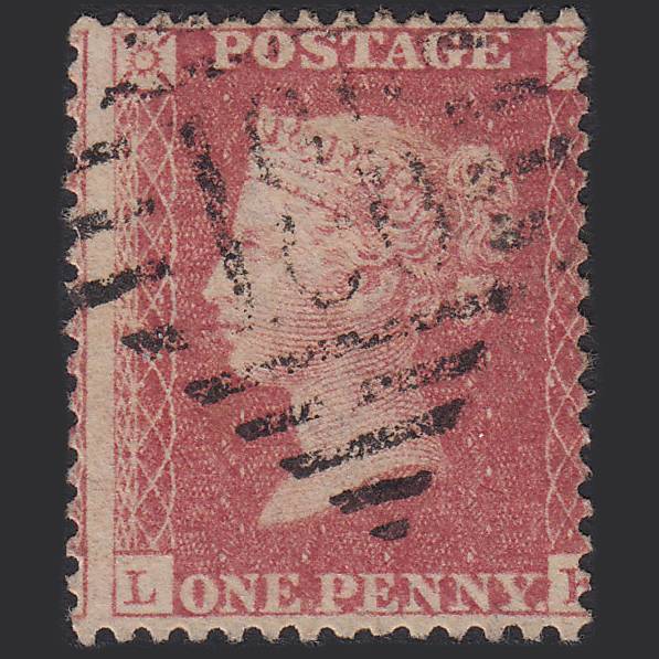 GB QV 1857 1d Rose-red (Plate 43) SG40-C10(1) LK FU Dublin 186 Misperf