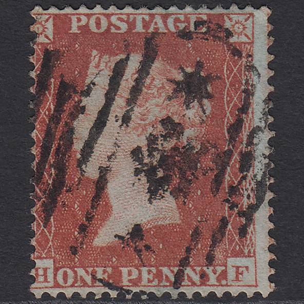 GB QV 1854 1d Red-brown (Plate 166) SG17-C1(1) HF FU in Crimea Z2
