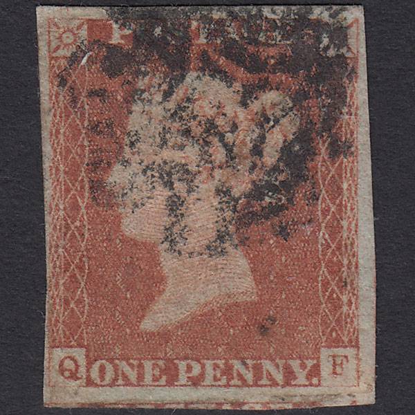 GB QV 1841 1d Red-brown (Plate 26) SG8-B1(1) QF GU 4 Margins Maltese Cross