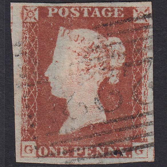 GB QV 1841 1d Red-brown (Plate 50) SG8-B1(1) GG GU 4 Margins Lerwick 223