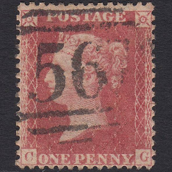 GB QV 1857 1d Rose-red (Plate 62) SG40-C10(1) CG GU Well Centred