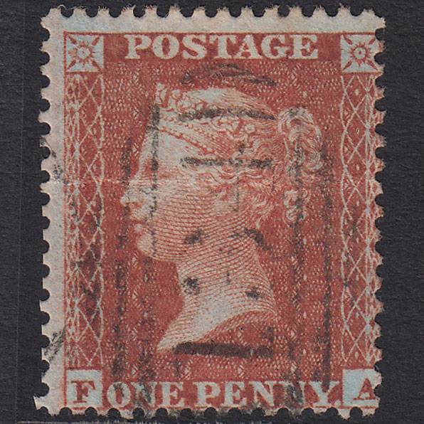 GB QV 1855 1d Red-brown (Plate 2) SG24-C3(1) FA GU Bristol 134