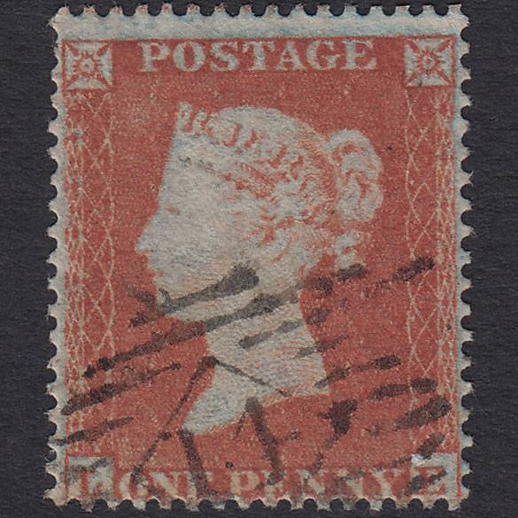 GB QV 1854 1d Red-brown (Plate 187) SG17-C1(1) LE FU