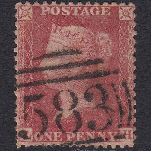 GB QV 1857 1d Rose-red (Plate 34) SG40-C10(1) LH GU Nottingham 583