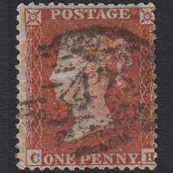 GB QV 1855 1d Red-brown (Plate 204) SG22-C2(1) CH GU London IS Cancel