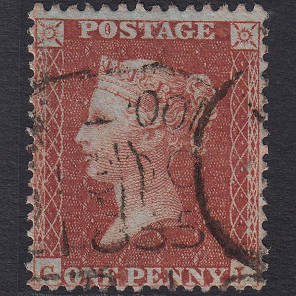 GB QV 1855 1d Red-brown (Plate 4) SG24-C3(1) GJ FU Liverpool 466 Spoon