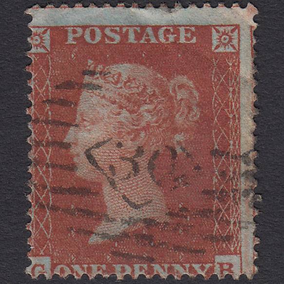 GB QV 1854 1d Red-brown (Plate 190) SG17-C1(1) GB GU London IS 30 Misperf