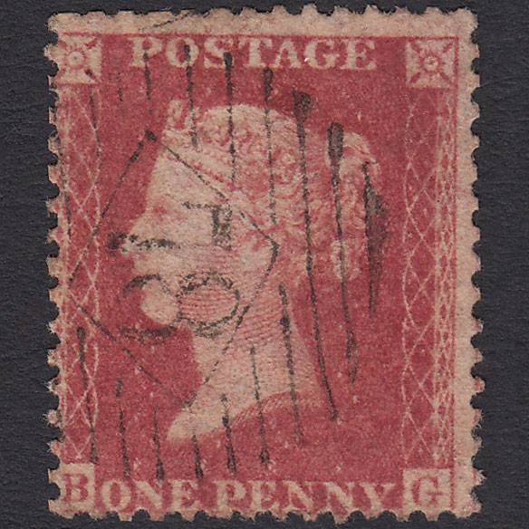 GB QV 1857 1d Rose-red (Plate 58) SG40-C10(1) BG GU London IS 78