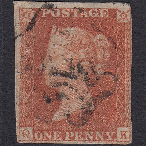 GB QV 1841 1d Red-brown (Plate 16) SG8-B1(1) QK GU nr 4 Margins MX