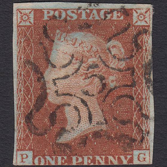 GB QV 1841 1d Red-brown (Plate 24) SG8-B1(1) PG FU 3 Margins No.5 in MX