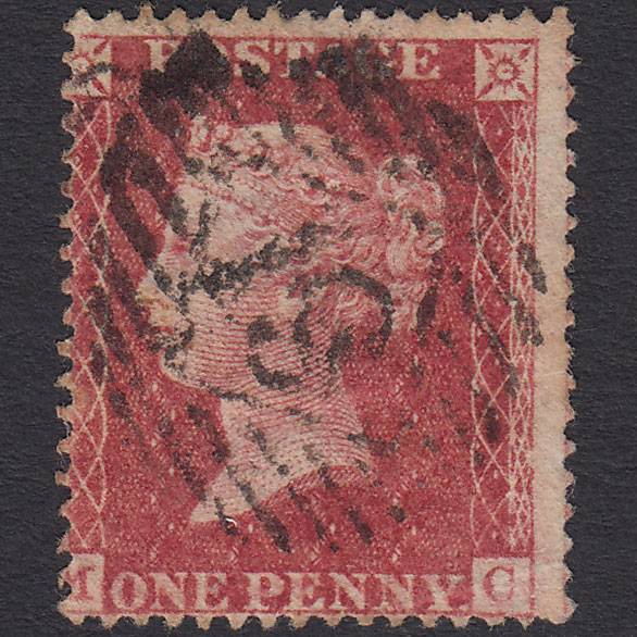 GB QV 1857 1d Rose-red (Plate 59) SG36-C11 MC GU London IS Cancel