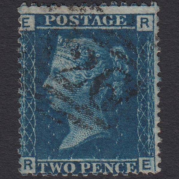 GB QV 1858 2d Blue (Plate 12) SG45-G2 RE FU Gibraltar A26 Z22