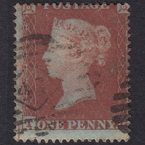 GB QV 1854 1d Red-brown (Plate 184) SG17-C1(1) TG GU London IS 41 Misperf