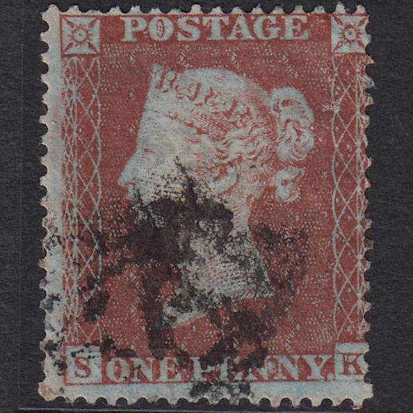 GB QV 1854 1d Red-brown (Plate 175) SG17-C1(1) SK GU Ireland