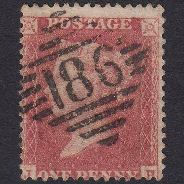 GB QV 1861 1d Rose-Red Plate R15 SGC13(1) JH FU Dublin 186